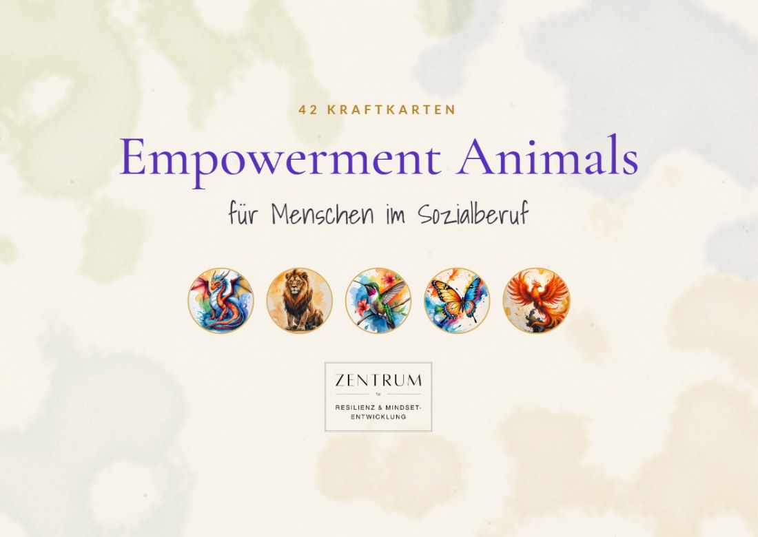 Cover der Empowerment Animals Kraftkarten für Menschen im Sozialberuf